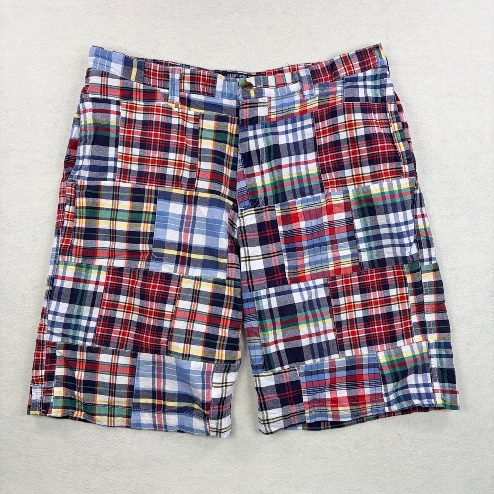 Old Navy Surplus Company Mens 36 Patchwork Plaid Shorts Multicolor Cotton